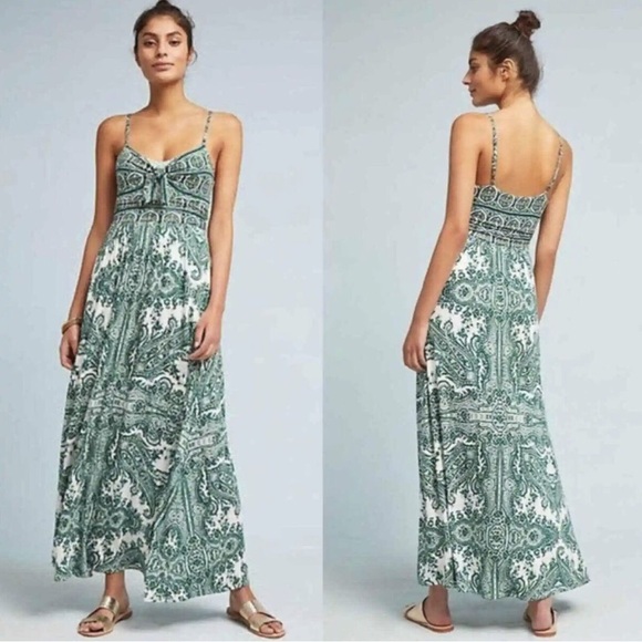 Anthropologie Dresses & Skirts - Moulinette Soeurs Anthropologie Sz M Green Paisley print Brisbane Maxi DressNWT